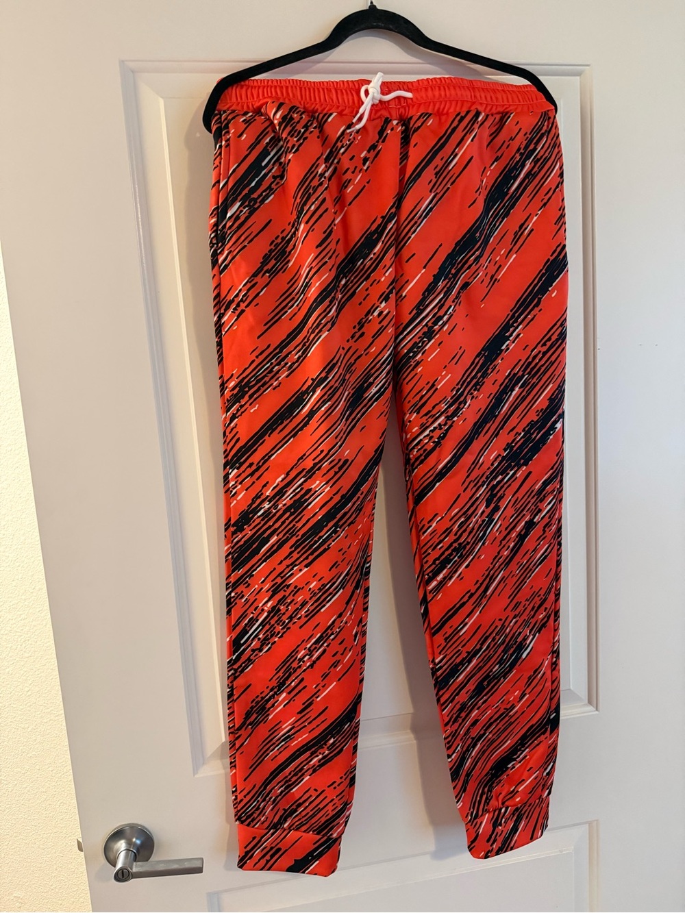 Vibrant Orange & Black Athletic Track Pants